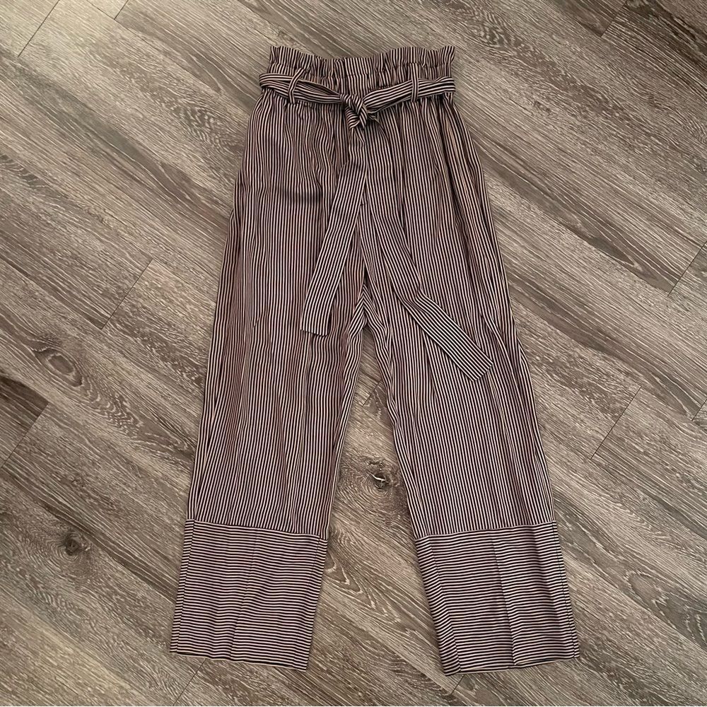 Point sur striped wide leg pant